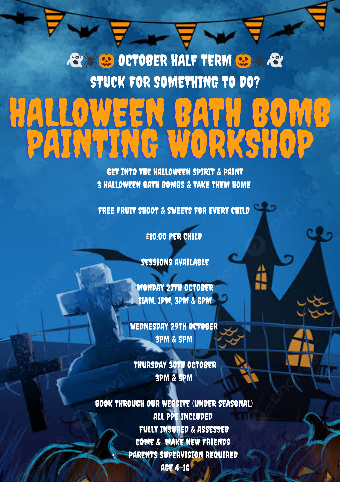 Halloween Bath Bomb Painting Workshop - Monday 27th October